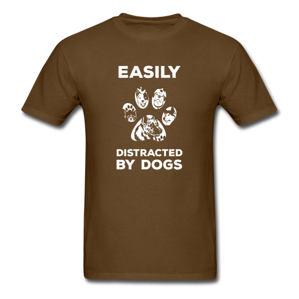 Easily Distracted by Dogs T-Shirt - brown