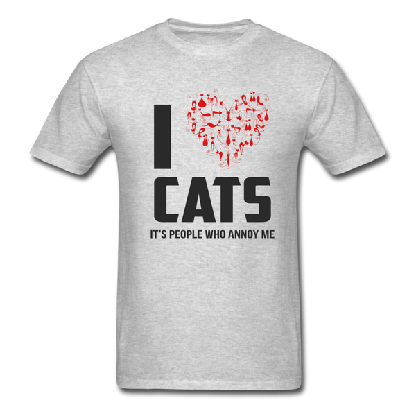 I Love Cats T-Shirt - heather gray