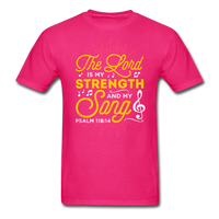 The Lord is my Strength T-Shirt - fuchsia