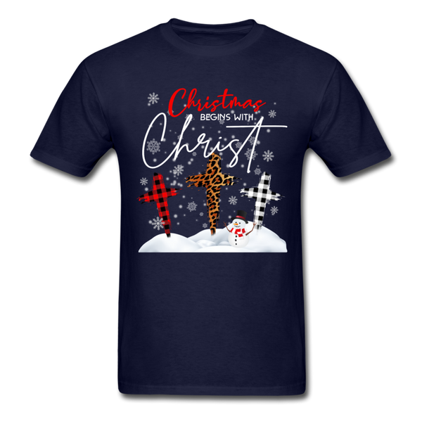 Christmas Begins with Christ T-Shirt - navy