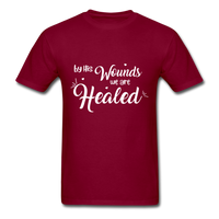By His Wounds T-Shirt - burgundy