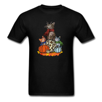 Cats and Pumpkins T-Shirt - black