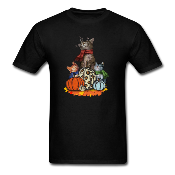 Cats and Pumpkins T-Shirt - black