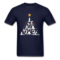 Yoga Christmas Tree T-Shirt - navy