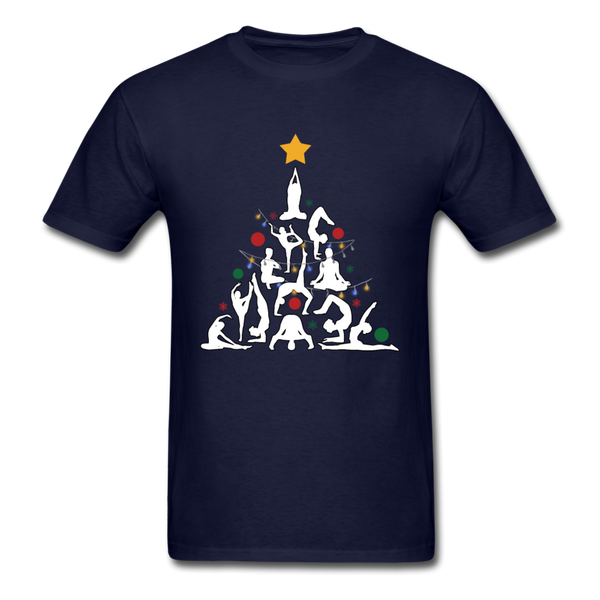 Yoga Christmas Tree T-Shirt - navy
