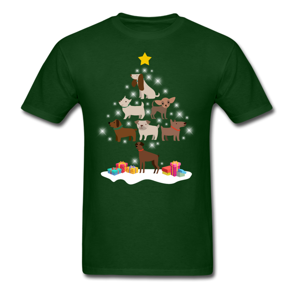 Dog Christmas Tree T-Shirt - forest green