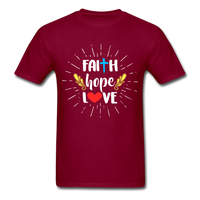 Faith Hope Love T-Shirt - burgundy