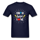 Faith Hope Love T-Shirt - navy