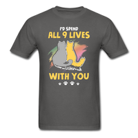 All 9 Lives T-Shirt - charcoal