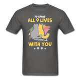 All 9 Lives T-Shirt - charcoal