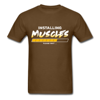 Installing Muscles T-Shirt - brown