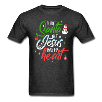 Santa and Jesus T-Shirt - heather black