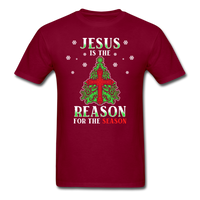 Jesus is the Reason for the Season T-Shirt - burgundy