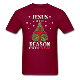 Jesus is the Reason for the Season T-Shirt - burgundy