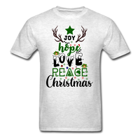 Joy Hope Love Peace Christmas T-Shirt - light heather gray