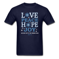 Love Peace Hope Joy T-Shirt - navy