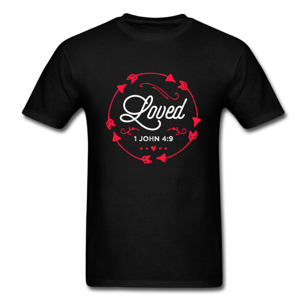 Loved 1 John 4:9 T-Shirt - black