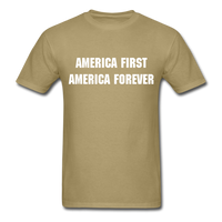 America First America Forever T-Shirt - khaki