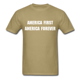 America First America Forever T-Shirt - khaki