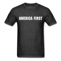 America First Flag T-Shirt - heather black