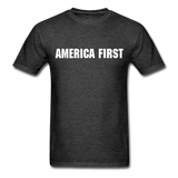 America First Flag T-Shirt - heather black