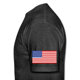 America First Flag T-Shirt - heather black