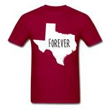 Texas Forever State T-Shirt - dark red