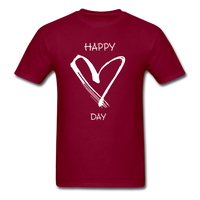 Happy Heart Day T-Shirt - burgundy