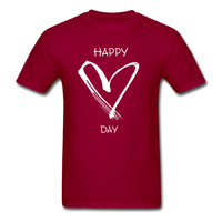 Happy Heart Day T-Shirt - dark red