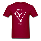 Happy Heart Day T-Shirt - dark red