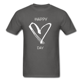 Happy Heart Day T-Shirt - charcoal