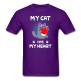 My Cat has my Heart T-Shirt - purple
