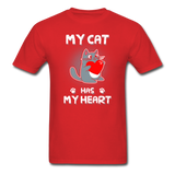 My Cat has my Heart T-Shirt - red