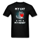 My Cat has my Heart T-Shirt - black