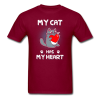 My Cat has my Heart T-Shirt - burgundy