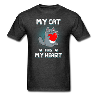 My Cat has my Heart T-Shirt - heather black