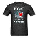 My Cat has my Heart T-Shirt - heather black