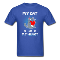 My Cat has my Heart T-Shirt - royal blue