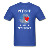 My Cat has my Heart T-Shirt - royal blue