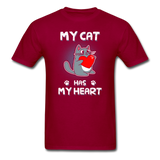 My Cat has my Heart T-Shirt - dark red