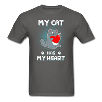 My Cat has my Heart T-Shirt - charcoal