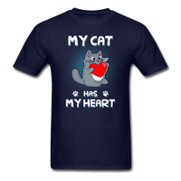 My Cat has my Heart T-Shirt - navy