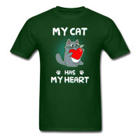 My Cat has my Heart T-Shirt - forest green