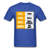 100% No Quit T-Shirt - royal blue