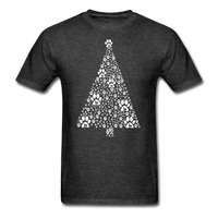 Christmas Tree Paws T-Shirt - heather black