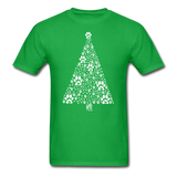 Christmas Tree Paws T-Shirt - bright green
