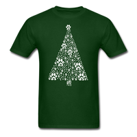 Christmas Tree Paws T-Shirt - forest green
