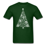 Christmas Tree Paws T-Shirt - forest green