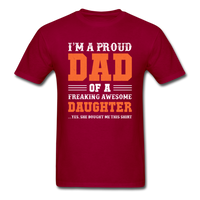 Proud Dad T-Shirt - dark red
