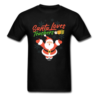 Santa Loves Teachers T-Shirt - black